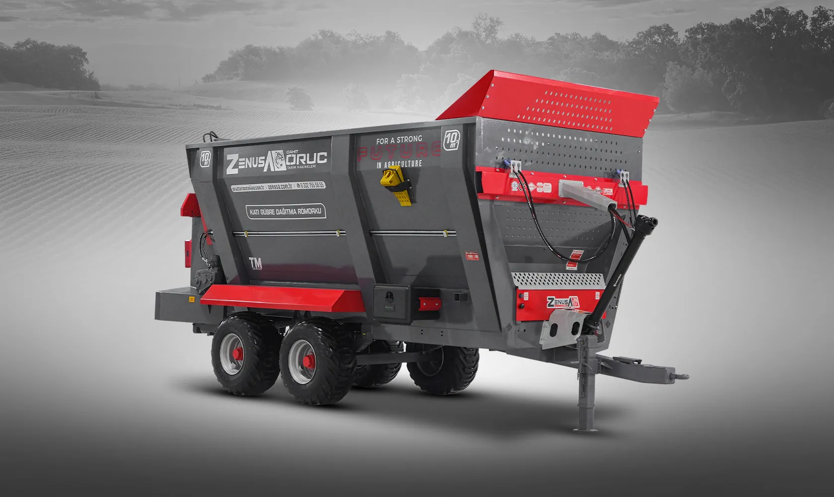 Çift Dingil Tarla Tip Katı Gübre Dağıtma Römorku